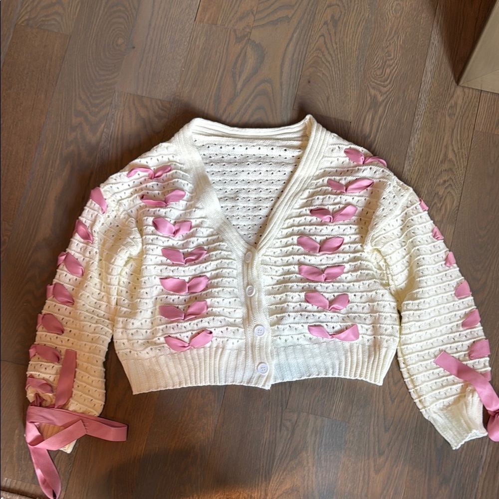 Urban Outfitters Cardigan with Pink Ribbon Accents